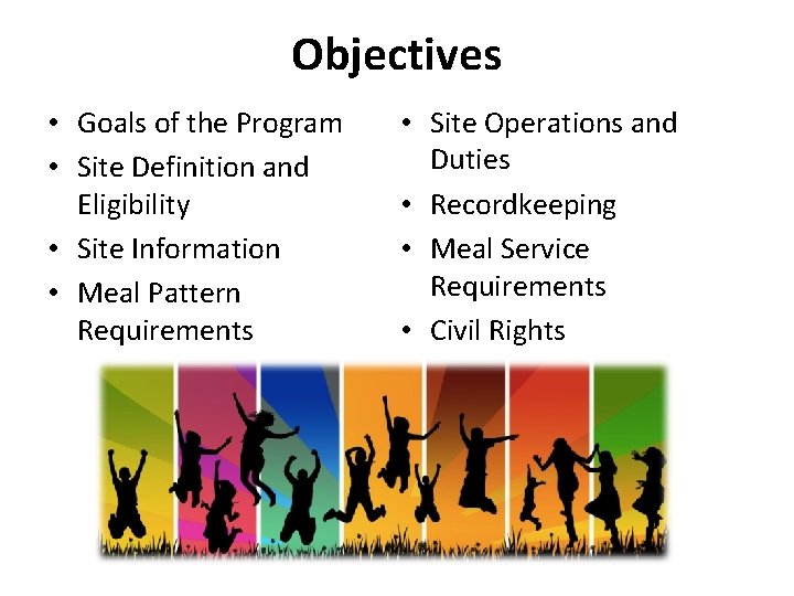 Objectives • Goals of the Program • Site Definition and Eligibility • Site Information Objectives • Goals of the Program • Site Definition and Eligibility • Site Information