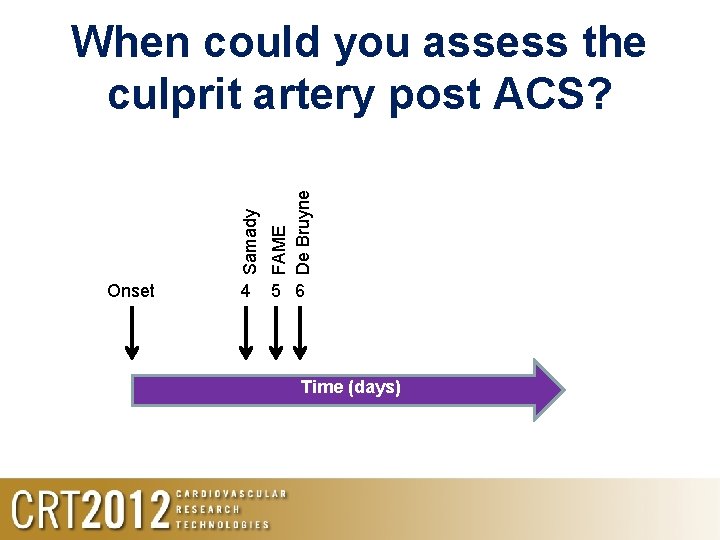 FAME De Bruyne Onset Samady When could you assess the culprit artery post ACS?