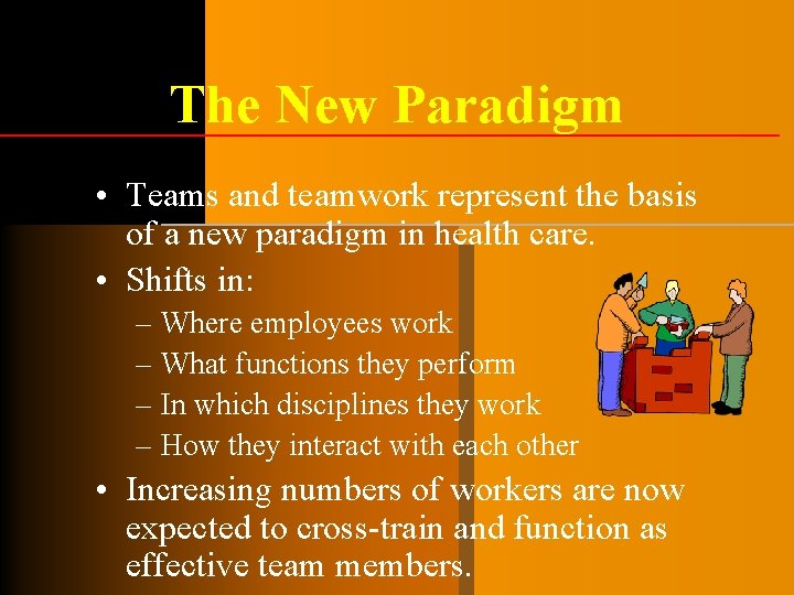 The New Paradigm • Teams and teamwork represent the basis of a new paradigm The New Paradigm • Teams and teamwork represent the basis of a new paradigm