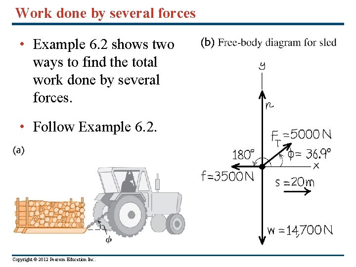 Work done by several forces • Example 6. 2 shows two ways to find