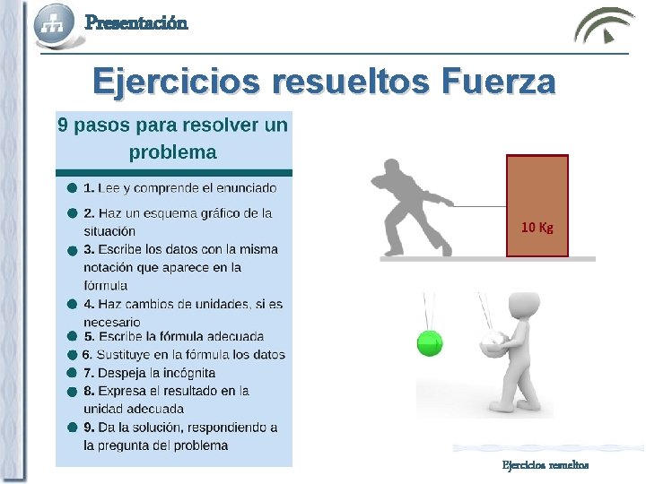 Presentación Ejercicios resueltos Fuerza Ejercicios resueltos 