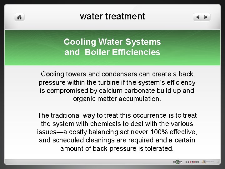 water treatment Cooling Water Systems and Boiler Efficiencies Cooling towers and condensers can create