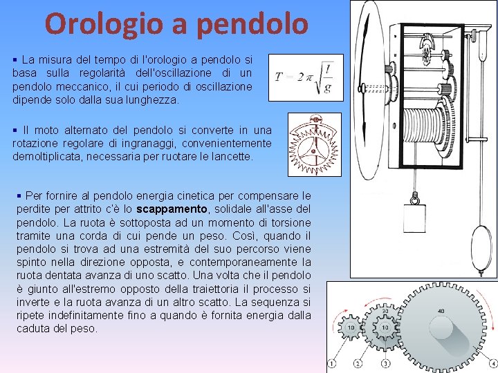 Orologio a pendolo § La misura del tempo di l'orologio a pendolo si basa