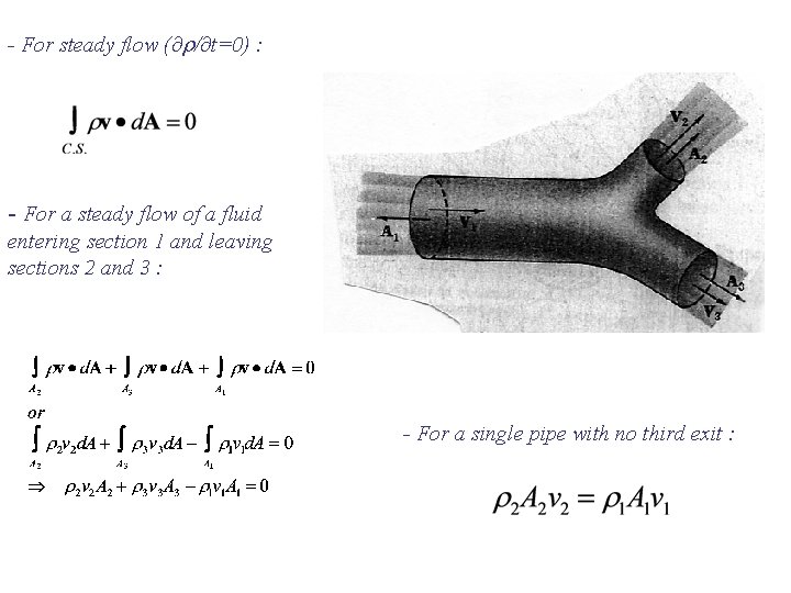 - For steady flow (∂r/∂t=0) : - For a steady flow of a fluid