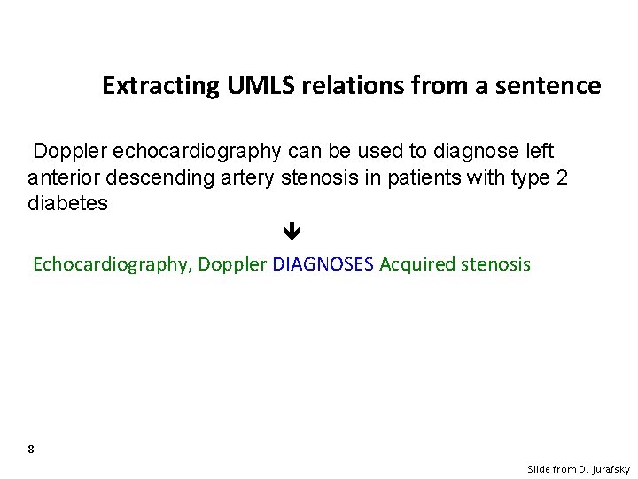 Extracting UMLS relations from a sentence Doppler echocardiography can be used to diagnose left