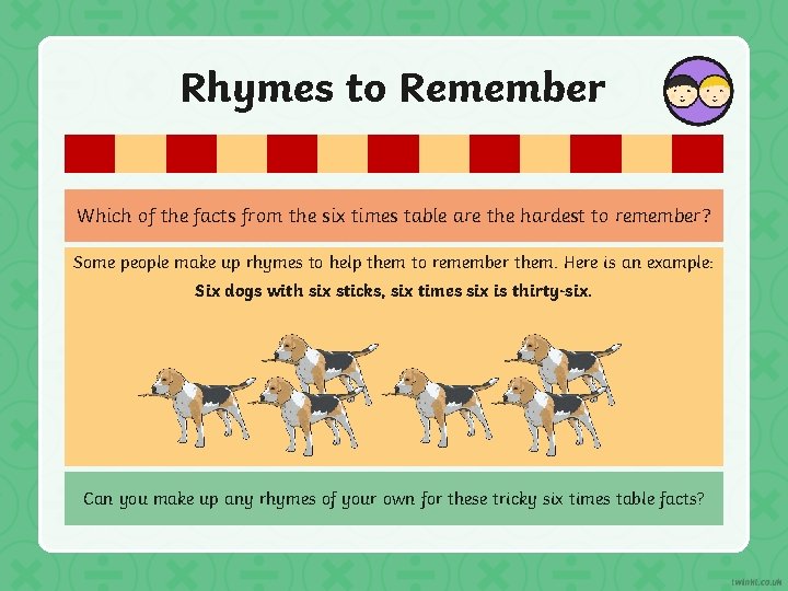 Rhymes to Remember 0 6 12 18 24 30 36 42 48 54 60 Rhymes to Remember 0 6 12 18 24 30 36 42 48 54 60