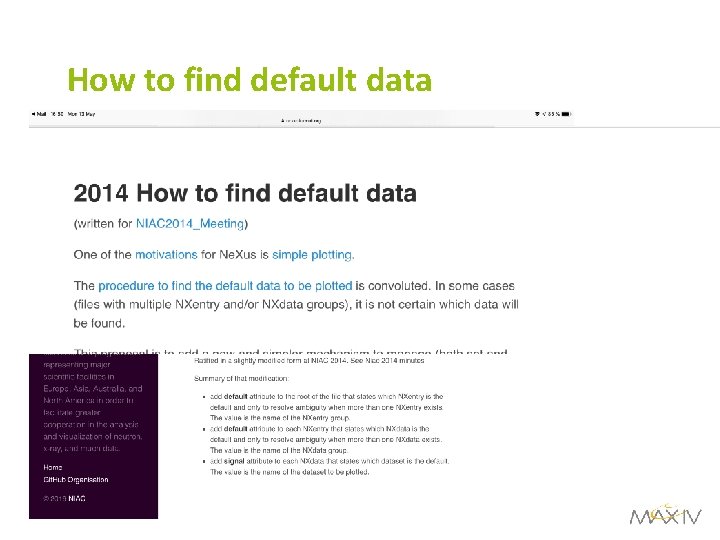 How to find default data 
