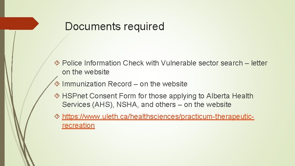 Documents required Police Information Check with Vulnerable sector search – letter on the website