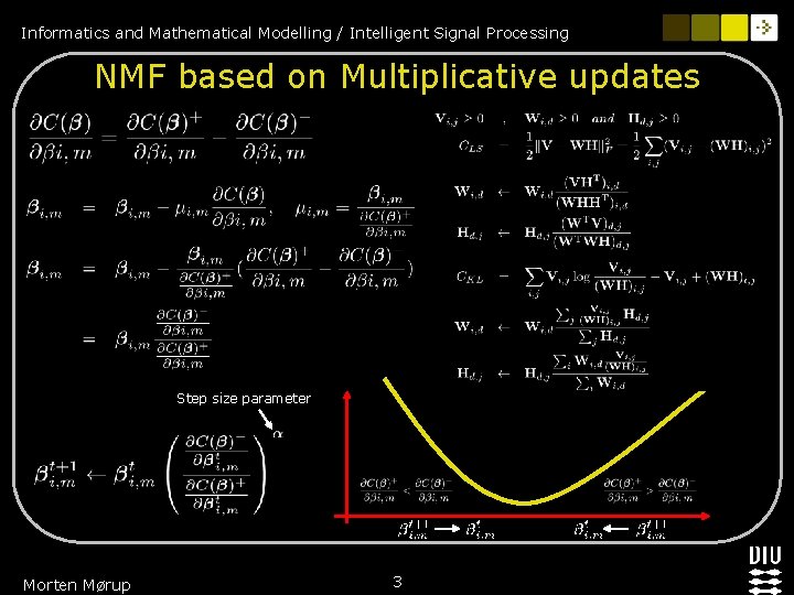 Informatics and Mathematical Modelling / Intelligent Signal Processing NMF based on Multiplicative updates Step