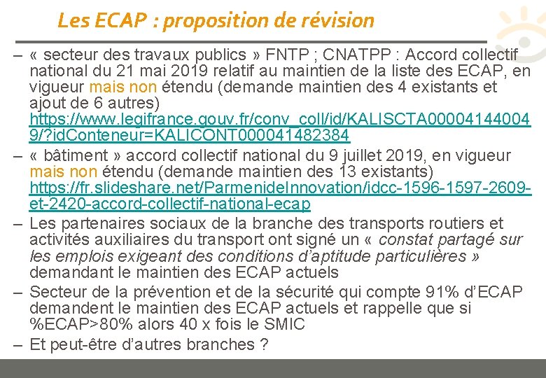 Les ECAP : proposition de révision – « secteur des travaux publics » FNTP