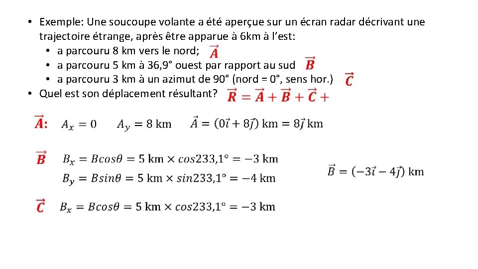  • Exemple: Une soucoupe volante a été aperçue sur un écran radar décrivant