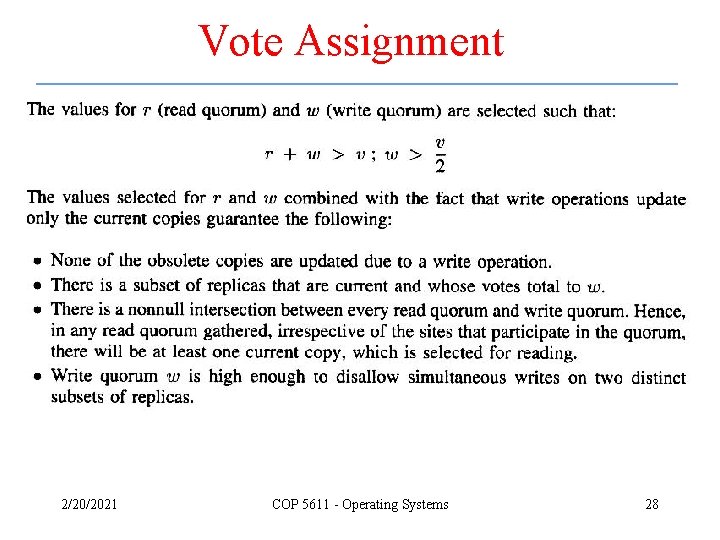 Vote Assignment 2/20/2021 COP 5611 - Operating Systems 28 