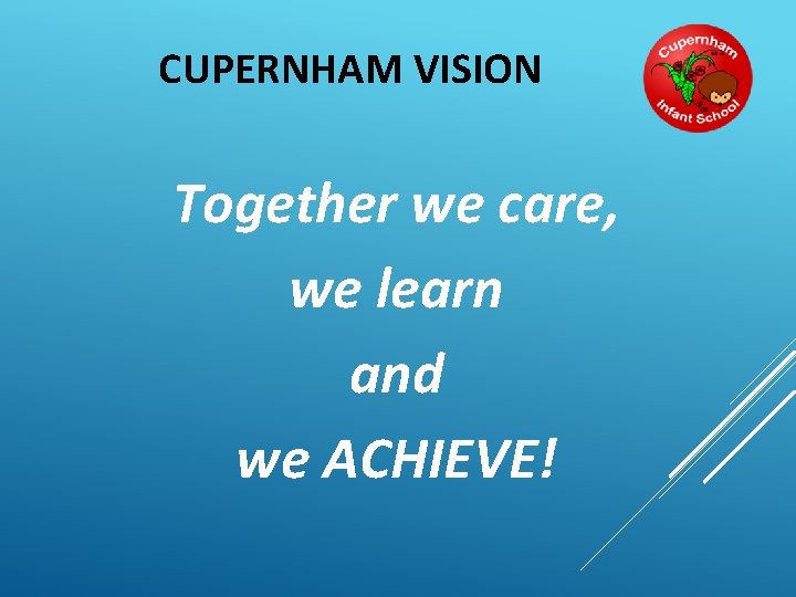 CUPERNHAM VISION Together we care, we learn and we ACHIEVE! 