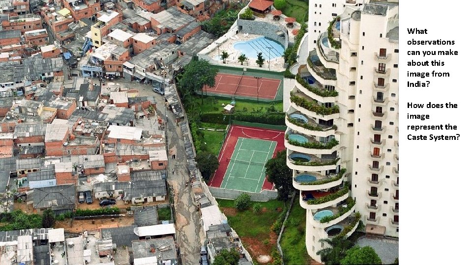 What observations can you make about this image from India? How does the image