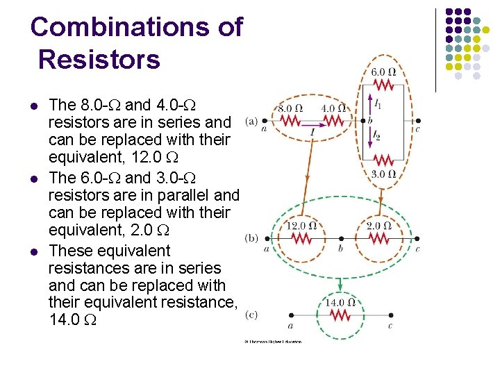 Combinations of Resistors l l l The 8. 0 -W and 4. 0 -W