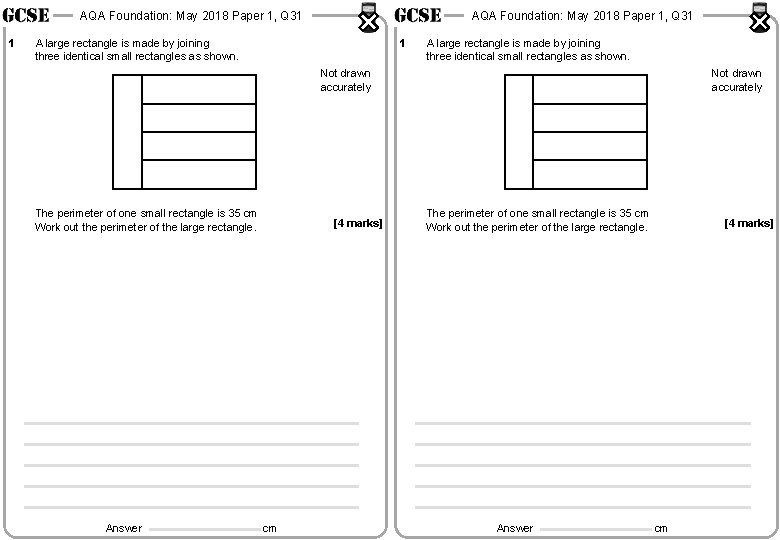 AQA Foundation: May 2018 Paper 1, Q 31 1 AQA Foundation: May 2018 Paper