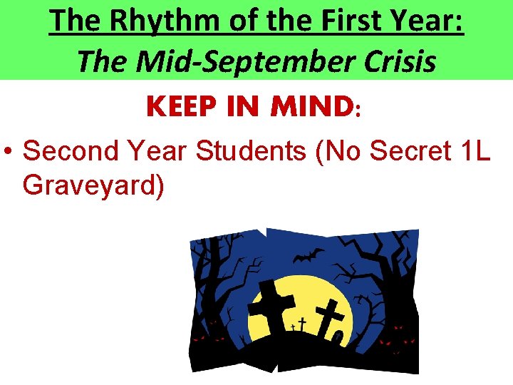 The Rhythm of the First Year: The Mid-September Crisis KEEP IN MIND: • Second The Rhythm of the First Year: The Mid-September Crisis KEEP IN MIND: • Second