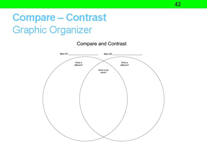 42 Compare – Contrast Graphic Organizer 
