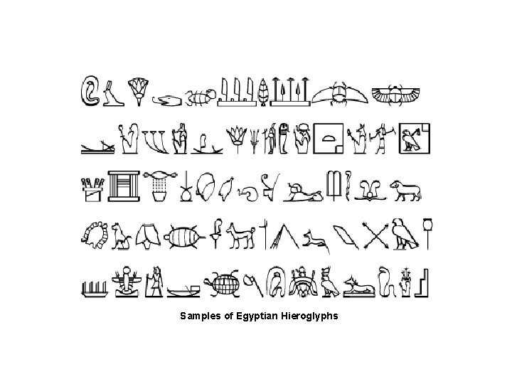 Samples of Egyptian Hieroglyphs 