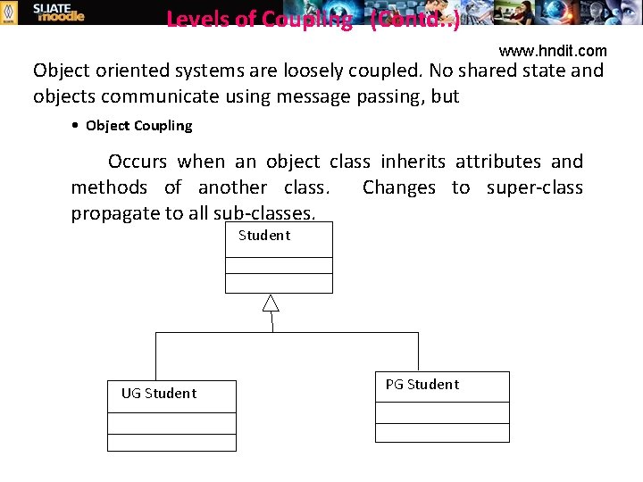 Levels of Coupling (Contd. . ) www. hndit. com Object oriented systems are loosely