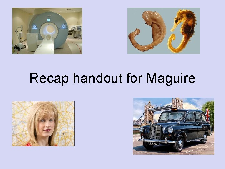 Recap handout for Maguire 