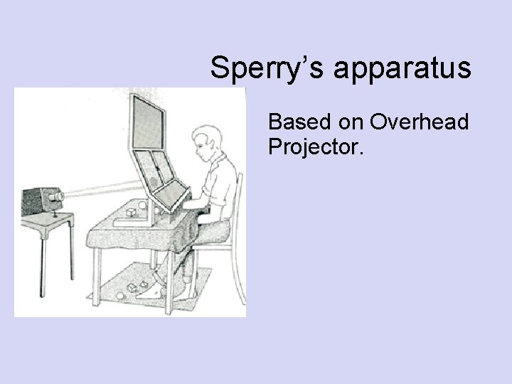 Sperry’s apparatus Based on Overhead Projector. 