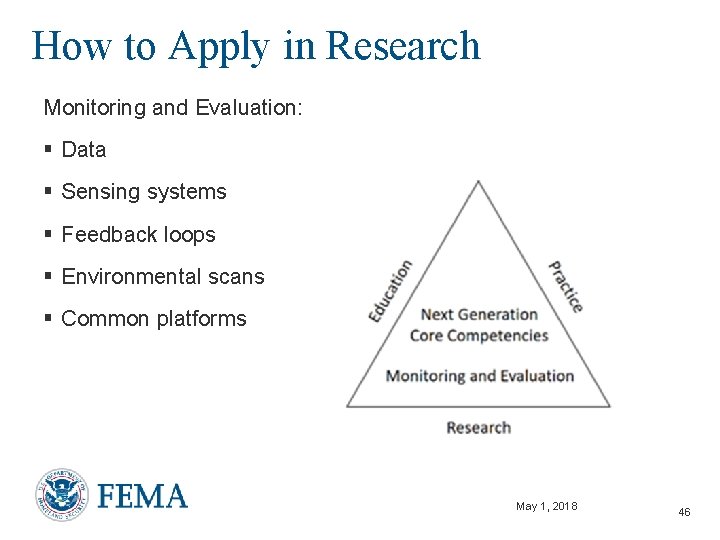 How to Apply in Research Monitoring and Evaluation: § Data § Sensing systems §