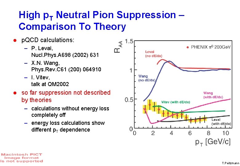 High p. T Neutral Pion Suppression – Comparison To Theory p. QCD calculations: –