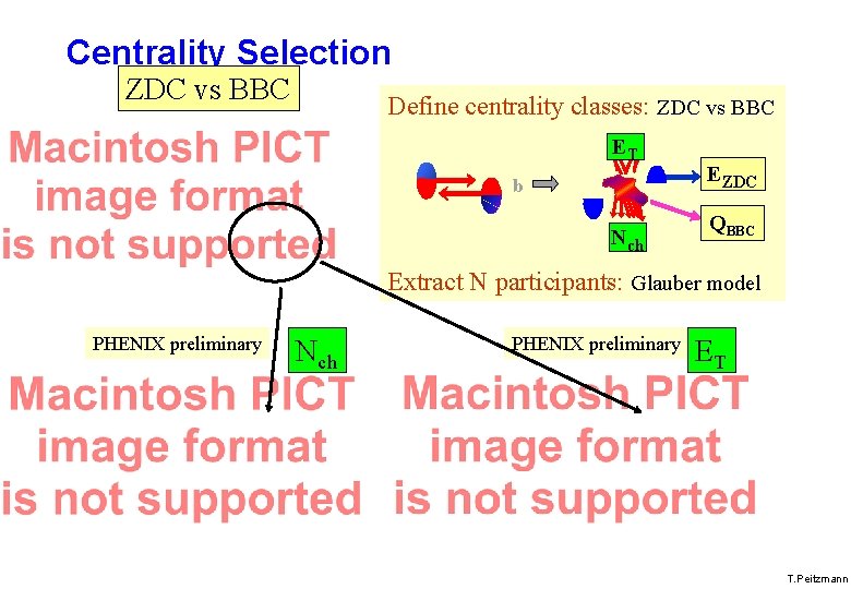 Centrality Selection ZDC vs BBC Define centrality classes: ZDC vs BBC ET b Nch