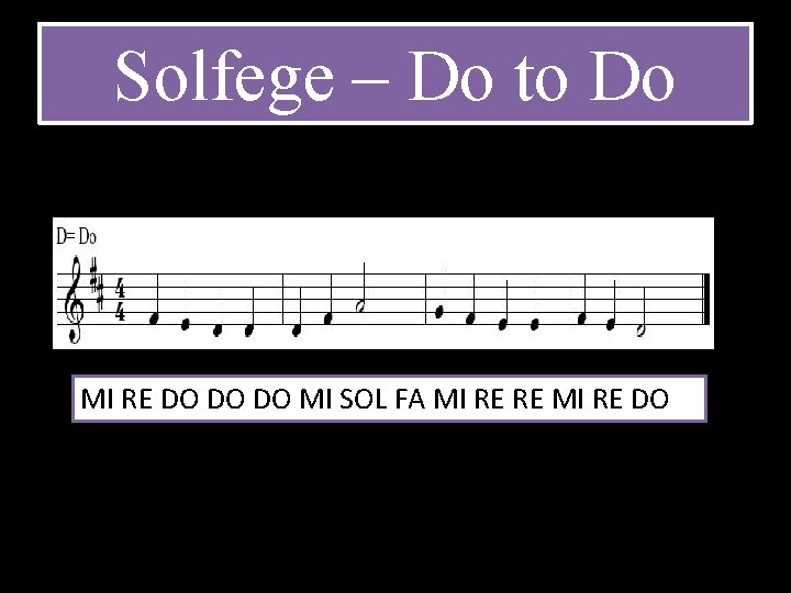 Solfege – Do to Do MI RE DO DO DO MI SOL FA MI