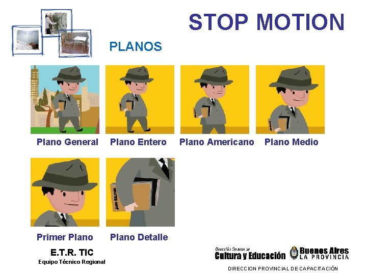 STOP MOTION PLANOS Plano General Plano Entero Primer Plano Detalle Plano Americano Plano Medio