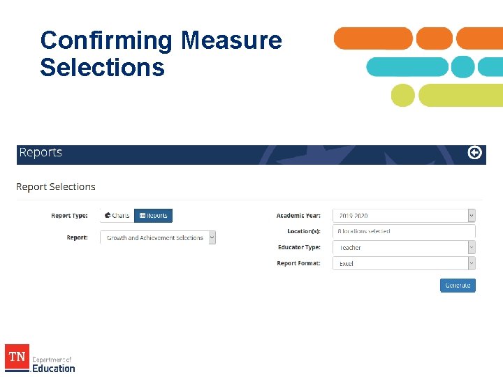 Confirming Measure Selections Confirming Measure Selections