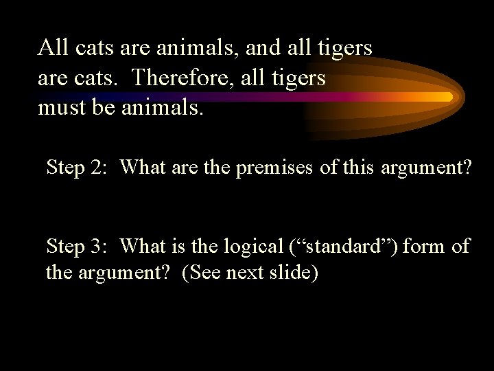 All cats are animals, and all tigers are cats. Therefore, all tigers must be