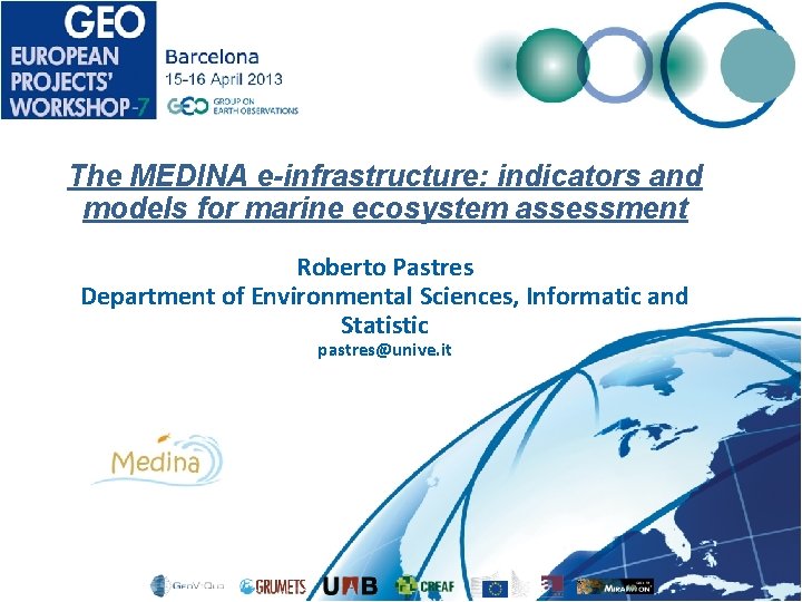 The MEDINA einfrastructure indicators and models for marine