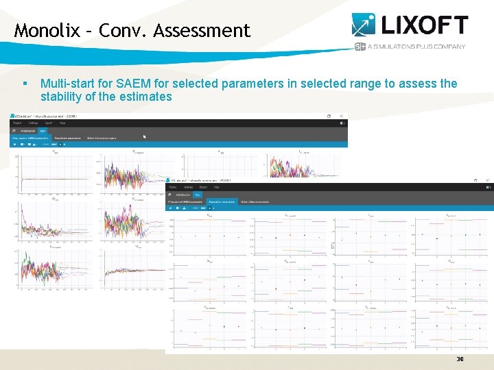 Monolix – Conv. Assessment § Multi-start for SAEM for selected parameters in selected range