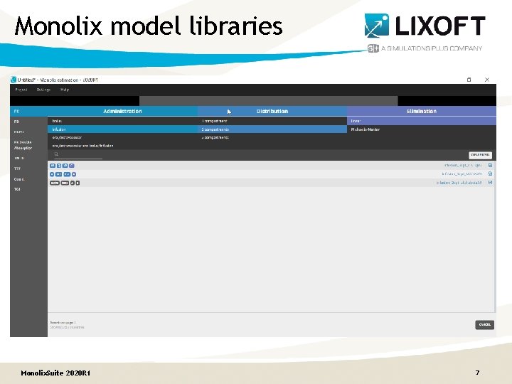 Monolix model libraries Monolix. Suite 2020 R 1 7 