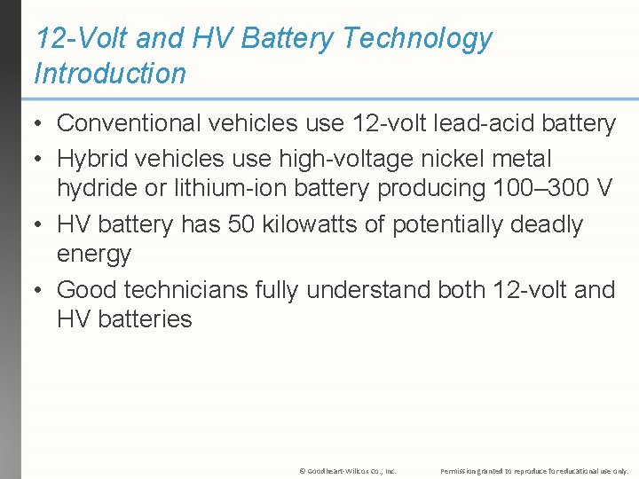 Chapter 28 12 Volt and HV Battery Technology