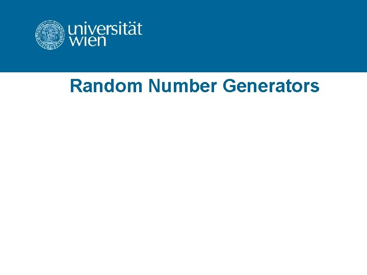 Random Number Generators 