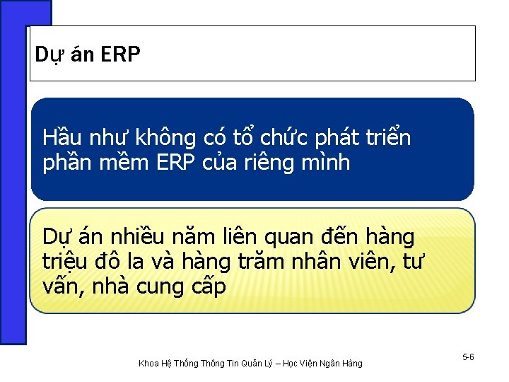 Dự án ERP Hầu như không có tổ chức phát triển phần mềm ERP