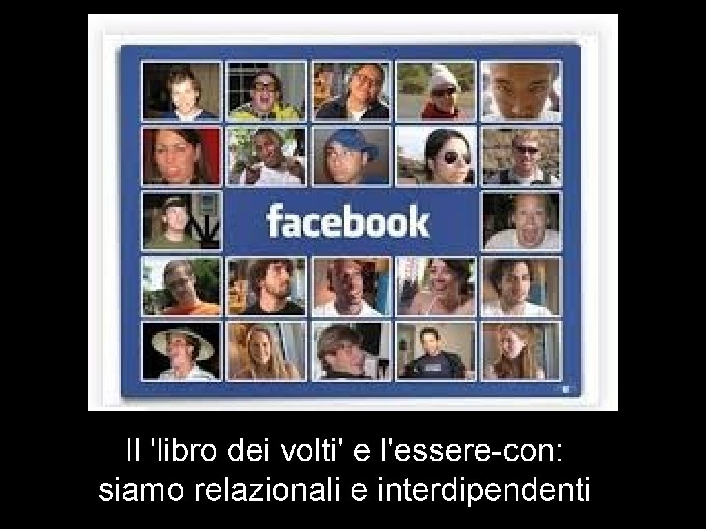 Il 'libro dei volti' e l'essere-con: siamo relazionali e interdipendenti Il 'libro dei volti' e l'essere-con: siamo relazionali e interdipendenti