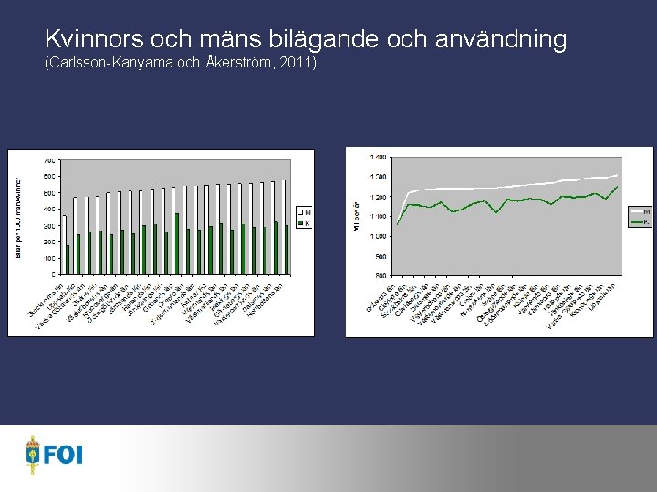 Kvinnors och mäns bilägande och användning (Carlsson-Kanyama och Åkerström, 2011) 