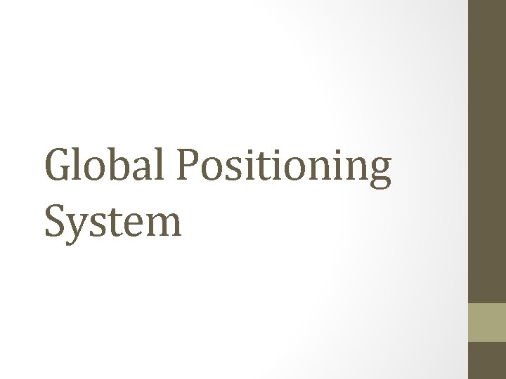 Global Positioning System 