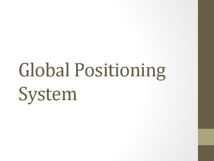 Global Positioning System 