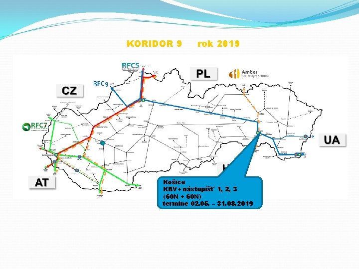 KORIDOR 9 rok 2019 Košice KRV+ nástupíšť 1, 2, 3 (60 N + 60