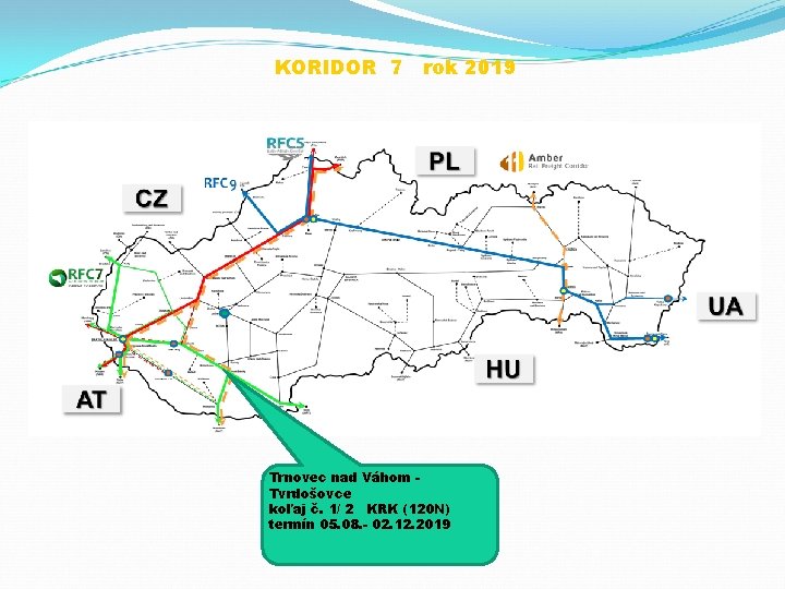 KORIDOR 7 rok 2019 Trnovec nad Váhom Tvrdošovce koľaj č. 1/ 2 KRK (120