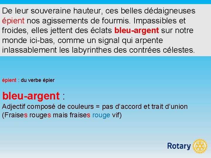 De leur souveraine hauteur, ces belles dédaigneuses épient nos agissements de fourmis. Impassibles et