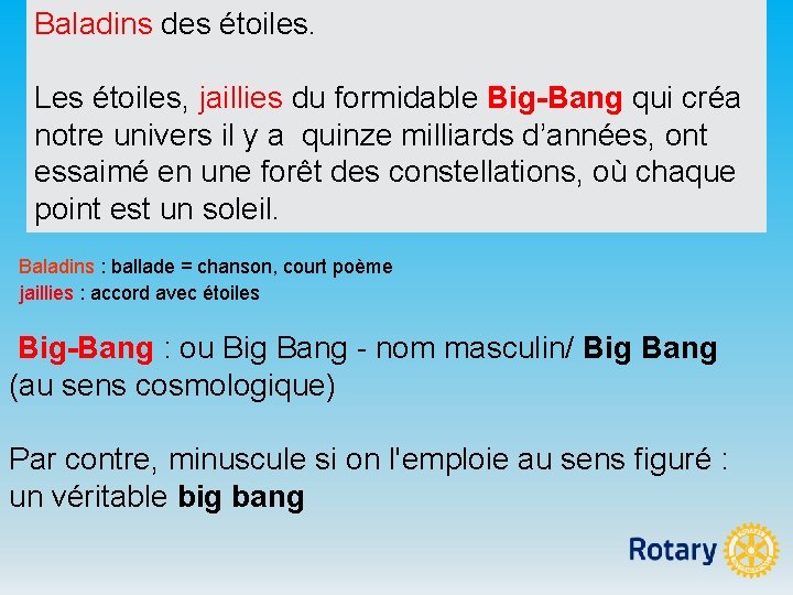 Baladins des étoiles. Les étoiles, jaillies du formidable Big-Bang qui créa notre univers il