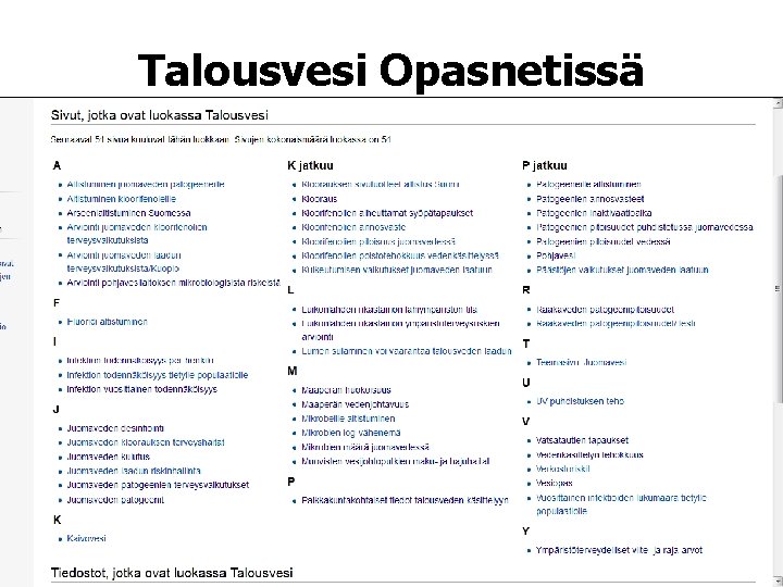 Talousvesi Opasnetissä 