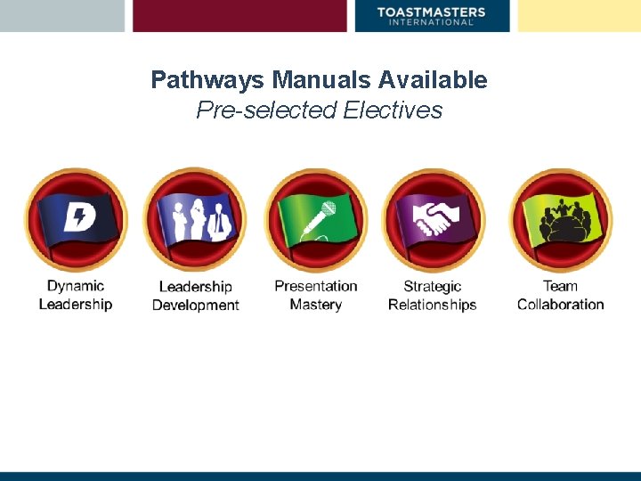 Pathways Manuals Available Pre-selected Electives 