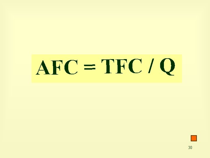 AFC = TFC / Q 30 